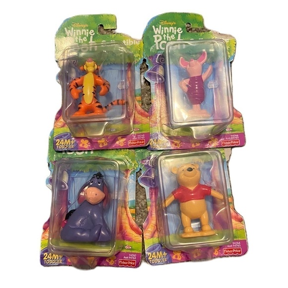 Fisher Price Winnie the Pooh Figure Set NEW Vintage Piglet Eeyore Tigger Toy - Picture 1 of 7